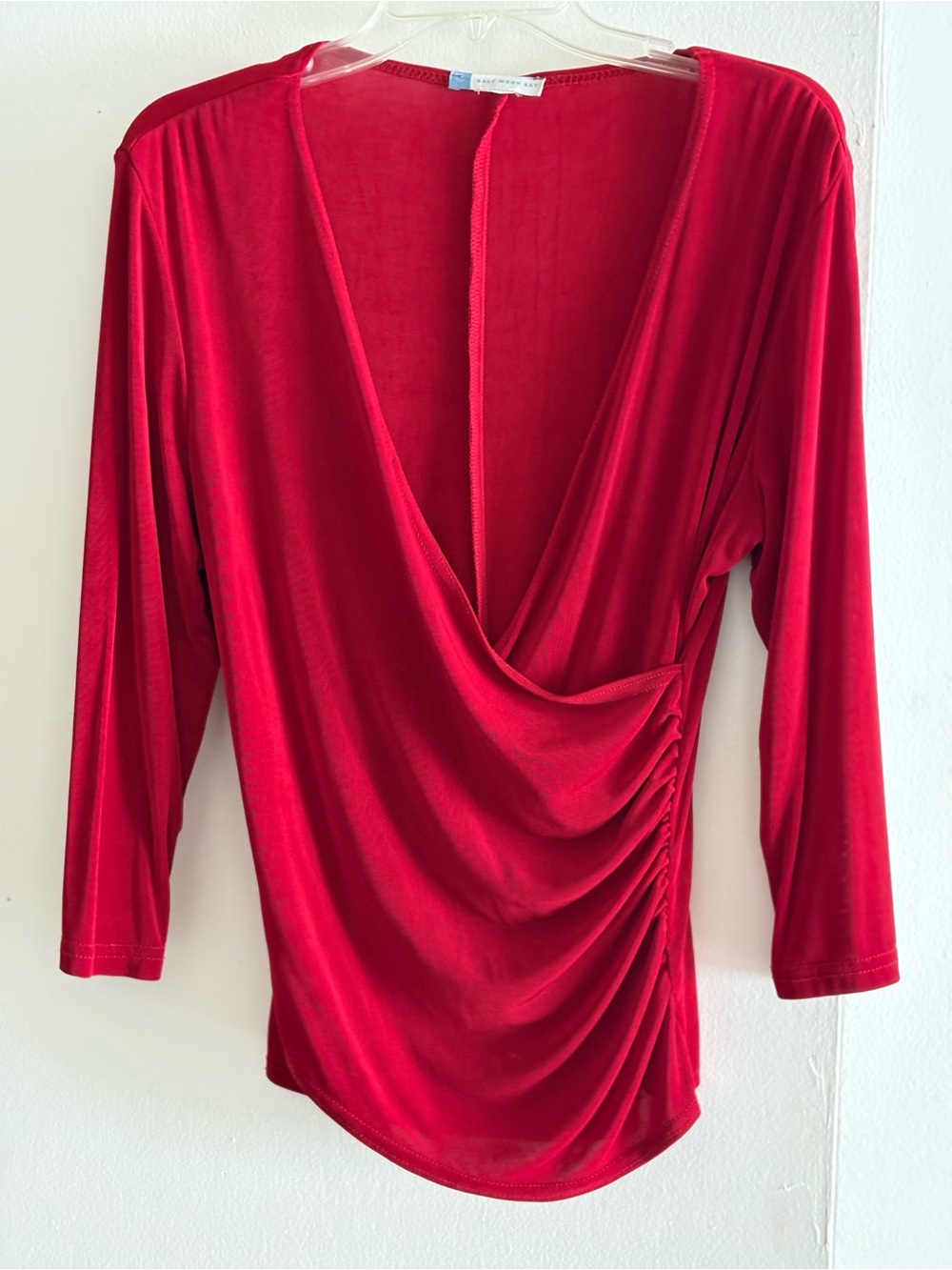 90’s Slinky Sexy Red Draped Top